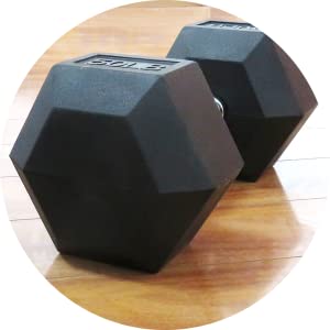 BalanceFrom Rubber Encased Hex Dumbbell Single DB15S