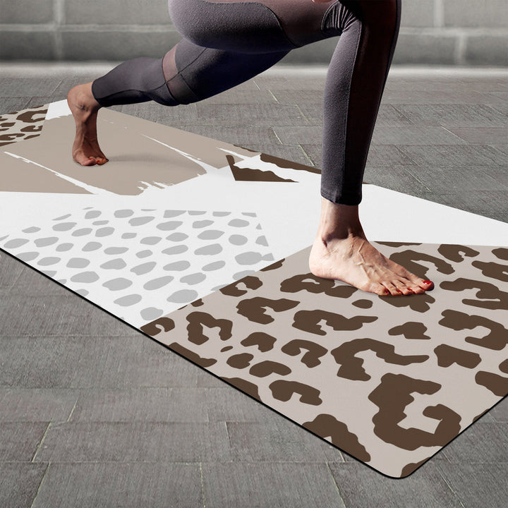 Uniquely You Yoga Mat / Taupe Brown Geometric Fitness Mat